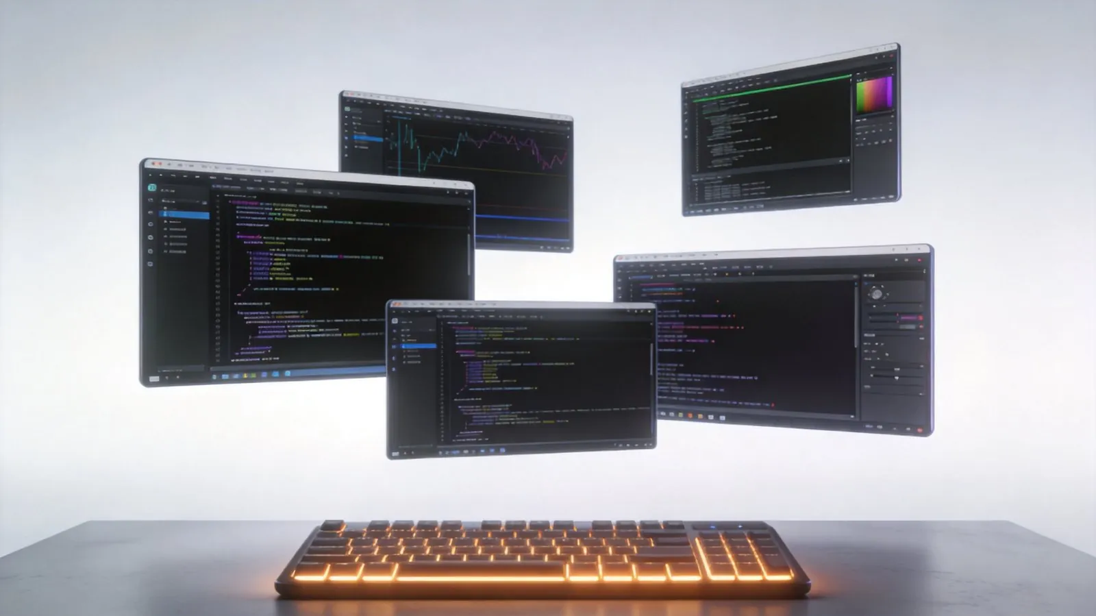 Codex terminal with command-line interface and neon glow