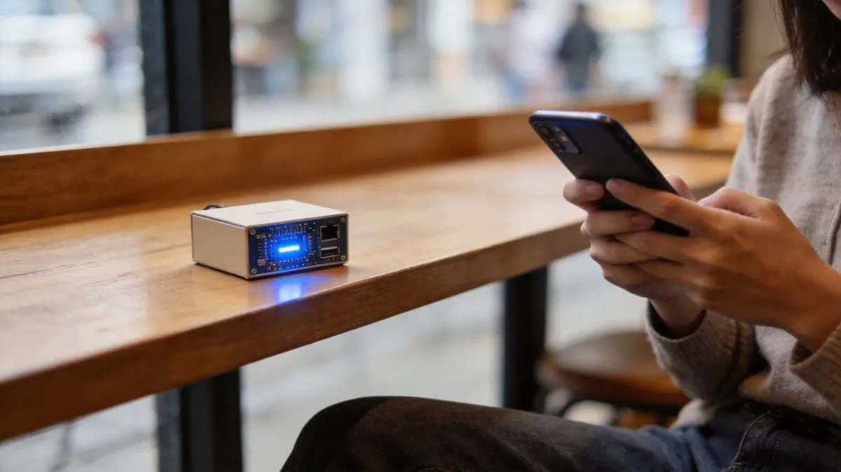 Kaihe AIBOX and phone outdoor scene