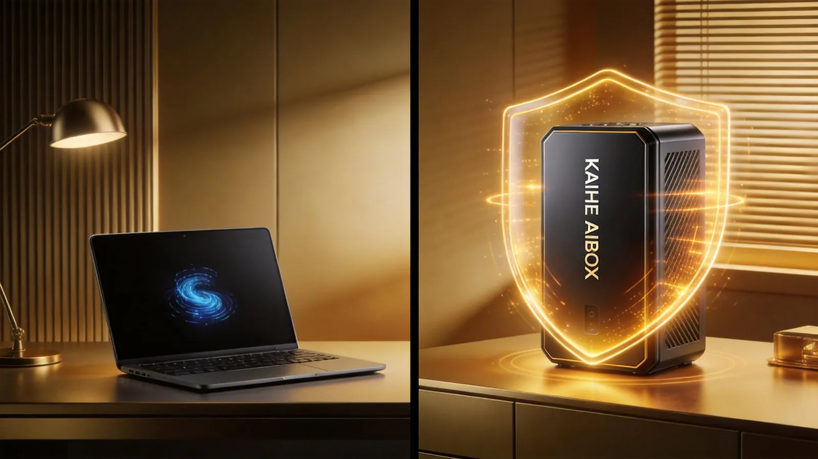 Kaihe AIBOX physical isolation architecture — AI runs on independent hardware, never touches host file system
